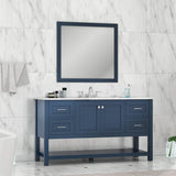 Alya Bath Wilmington 60" Single Vanity in Blue with Carrera Marble Top HE-102-60S-B-CWMT