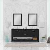 Alya Bath Wilmington 72" Double Vanity in Espresso with Carrera Marble Top HE-102-72D-E-CWMT