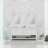 Alya Bath Wilmington 72" Double Vanity White\ with Carrera Marble Top HE-102-72D-W-CWMT