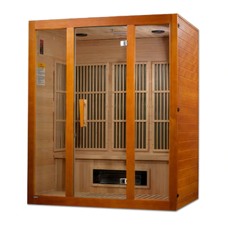 Golden Designs Maxxus 3-Person Corner Low EMF (Under 8MG) FAR Infrared Sauna w/ Hemlock | MX-J306-02S