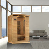 MAXXUS 2-PERSON NEAR ZERO EMF (UNDER 2MG) FAR INFRARED SAUNA (CANADIAN HEMLOCK) MX-K206-01-ZF