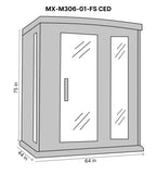 MAXXUS 3-PERSON FULL SPECTRUM NEAR ZERO EMF (UNDER 2MG) FAR INFRARED SAUNA (CANADIAN RED CEDAR) MX‐M306‐01‐FS CED