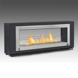 Eco-Feu Santa Cruz 2-Sided 63" Built-In / Free Standing See-Through Ethanol Fireplace Matte Black WS-00079-BS