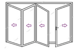 Teza 90 series 120" x 80" Bifold Door