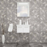 Casa Mare Aspe 32" Glossy White Bathroom Vanity and Ceramic Sink Combo with LED Mirror