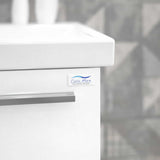 Casa Mare Aspe 32" Glossy White Bathroom Vanity and Ceramic Sink Combo with LED Mirror