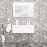 Casa Mare Aspe 32" Glossy White Bathroom Vanity and Ceramic Sink Combo with LED Mirror
