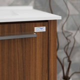 Casa Mare Benna 63" Matte Walnut Bathroom Vanity and Double Sink Combo with LED Mirror