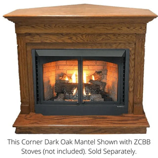 Buck Stove Standard Corner Dark Oak Mantel for ZCBB Stoves - PA KDMCZCBB