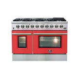Forno Galiano - Gold Professional 48" Freestanding Dual Fuel 240V Electric oven Range FFSGS6156-48