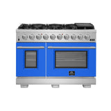 Forno Capriasca - Titanium Professional 48" Freestanding Dual Fuel Electric 240V Oven Range FFSGS6187-48