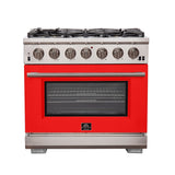 Forno Capriasca - Titanium Professional 36" Freestanding Dual Fuel Electric 240V Oven Range FFSGS6187-36