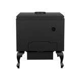 Drolet Escape 1800 Wood Stove on Legs - Brushed Nickel Door DB03112