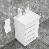 Casa Mare Domenico 32" Glossy White Bathroom Vanity and Ceramic Sink Combo with LED Mirror