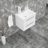 Casa Mare Elke 32" Glossy White Bathroom Vanity and Ceramic Sink Combo with LED Mirror