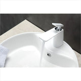 KubeBath Aqua Adatto Single Lever Faucet in Chrome and White AFB1639WH