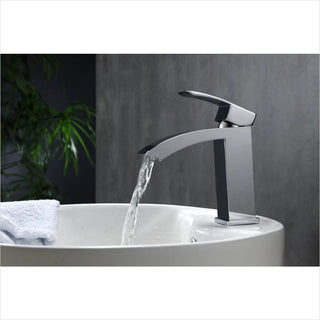 KubeBath Aqua Balzo Single Lever Wide Spread Bathroom Vanity Faucet in Chrome AFB053