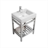 KubeBath Cisco 24" Stainless Steel Console with Acrylic Sink Chrome AC24