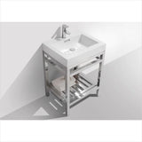 KubeBath Cisco 24" Stainless Steel Console with Acrylic Sink Chrome AC24