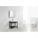 KubeBath Cisco 30" Stainless Steel Console with Acrylic Sink Matt Black AC30-BK