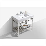 KubeBath Cisco 36" Stainless Steel Console with Acrylic Sink Chrome AC36