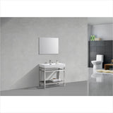 KubeBath Cisco 36" Stainless Steel Console with Acrylic Sink Chrome AC36