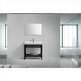 KubeBath Cisco 36" Stainless Steel Console with Acrylic Sink Matt Black AC36-BK
