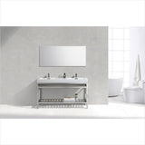 KubeBath Cisco 60" Double Sink Stainless Steel Console with Acrylic Sink Chrome AC60D