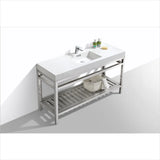 KubeBath Cisco 60" Single Sink Stainless Steel Console with Acrylic Sink Chrome AC60S