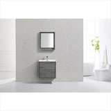 KubeBath DeLusso 24" Ocean Gray Wall Mount Modern Bathroom Vanity DL24-BE