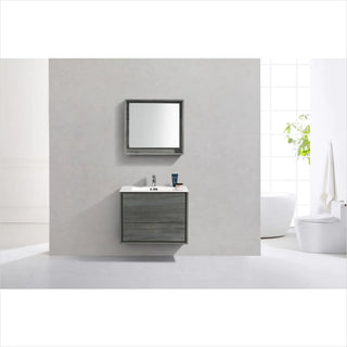 KubeBath DeLusso 30" Ocean Gray Wall Mount Modern Bathroom Vanity DL30-BE