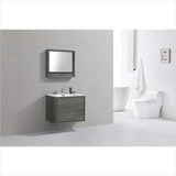 KubeBath DeLusso 30" Ocean Gray Wall Mount Modern Bathroom Vanity DL30-BE
