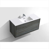 KubeBath DeLusso 48" Single Sink Ocean Gray Wall Mount Modern Bathroom Vanity DL48S-BE