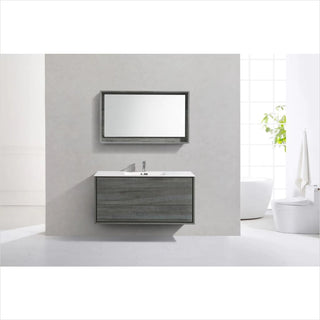 KubeBath DeLusso 48" Single Sink Ocean Gray Wall Mount Modern Bathroom Vanity DL48S-BE