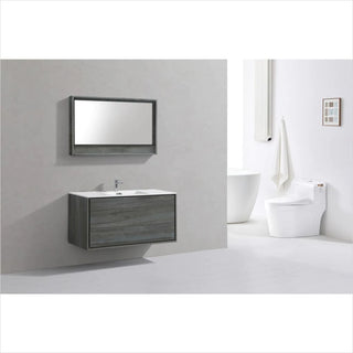 KubeBath DeLusso 48" Single Sink Ocean Gray Wall Mount Modern Bathroom Vanity DL48S-BE