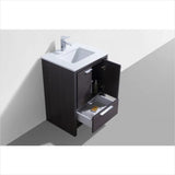 KubeBath Dolce 24″ Gray Oak Modern Bathroom Vanity with White Quartz Countertop AD624WB