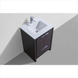 KubeBath Dolce 24″ Gray Oak Modern Bathroom Vanity with White Quartz Countertop AD624WB