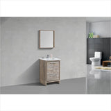 KubeBath Dolce 24″ Nature Wood Modern Bathroom Vanity with White Quartz Countertop AD624NW