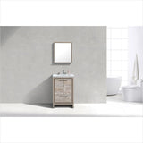 KubeBath Dolce 24″ Nature Wood Modern Bathroom Vanity with White Quartz Countertop AD624NW