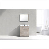 KubeBath Milano 30" Nature Wood Modern Bathroom Vanity KFM30-NW