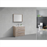 KubeBath Milano 36" Nature Wood Modern Bathroom Vanity  KFM36-NW