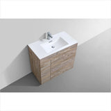 KubeBath Milano 36" Nature Wood Modern Bathroom Vanity  KFM36-NW