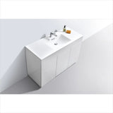 KubeBath Milano 48" Single Sink High Glossy White Modern Bathroom Vanity KFM48S-GW