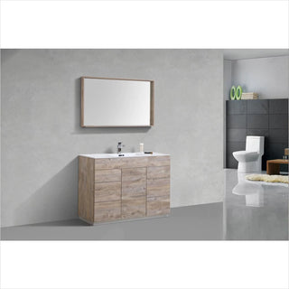 KubeBath Milano 48" Single Sink Nature Wood Modern Bathroom Vanity KFM48S-NW