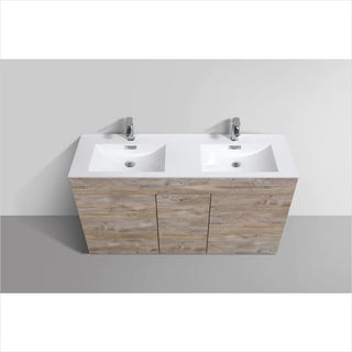 KubeBath Milano 60"Double Sink Nature Wood Modern Bathroom Vanity KFM60D-NW