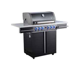 DISCONTINUED | Mont Alpi Supreme 4 Burner Cart Grill in Black Stainless Steel (S-470)
