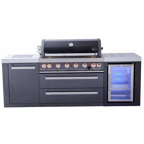 Mont Alpi 805 Black Stainless Steel Island with Fridge Cabinet (MAi805-BSSFC)