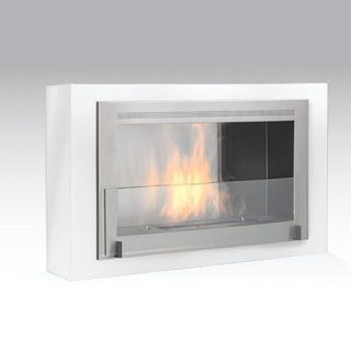 Eco-Feu Montreal 42" UL Listed Wall Mounted Built-In Ethanol Fireplace Gloss White with Stainless Interior WU-00127-SW